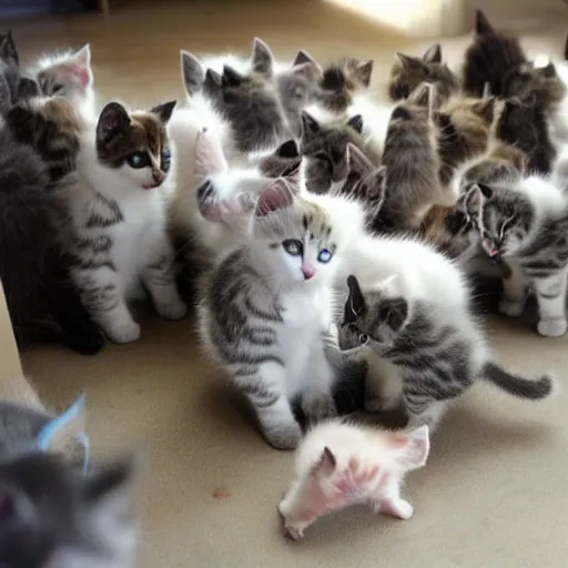 Image similar to a room full of kittens