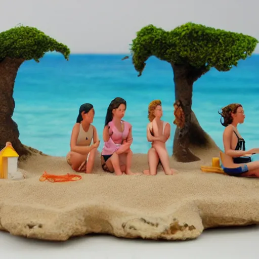 Image similar to girls on the beach diorama