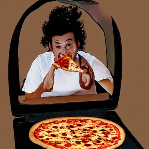 Image similar to a pizza as a portal to another dimension