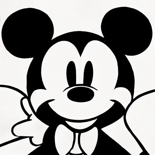 Prompt: mickey mouse, kids drawing, poor quality
