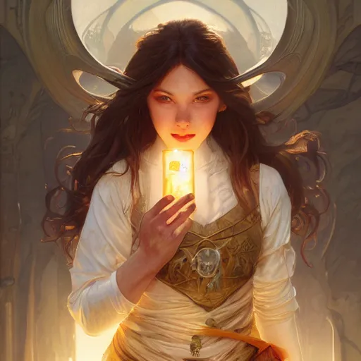 Prompt: Dad finally came back with milk, D&D, fantasy, highly detailed, digital painting, artstation, smooth, sharp focus, illustration, art by artgerm and greg rutkowski and alphonse mucha