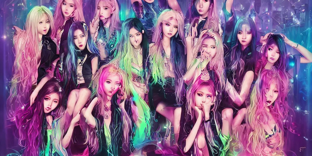 Image similar to everglow kpop by james gurney