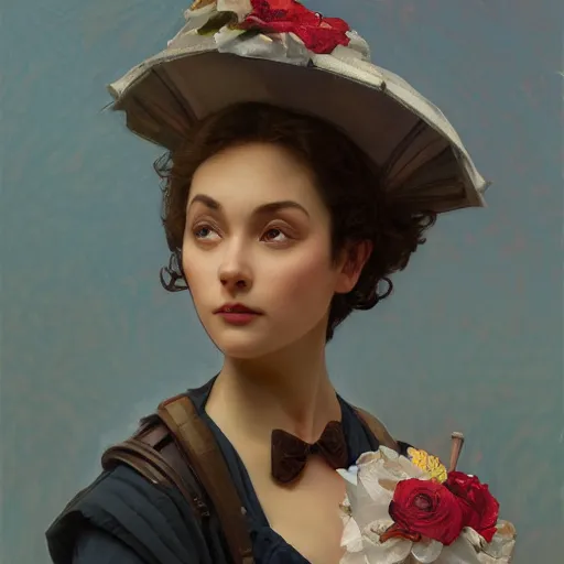 Prompt: Jaunty Harriet, highly detailed, digital painting, artstation, concept art, smooth, sharp focus, illustration, ArtStation, art by artgerm and greg rutkowski and alphonse mucha and J. C. Leyendecker and Edmund Blair Leighton and Katsuhiro Otomo and Geof Darrow and Phil hale and Ashley wood and Ilya repin and Charlie Bowater