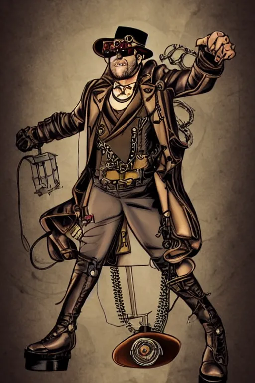 Image similar to steampunk superhero