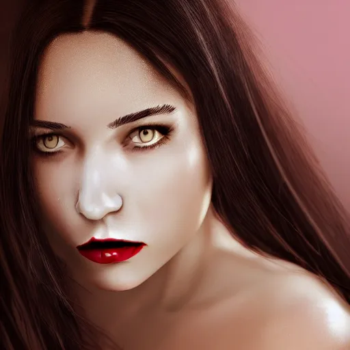 Prompt: close up face ( ( female ) ) portrait vampire