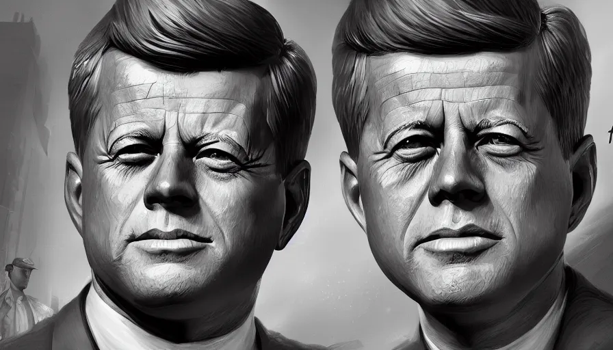 Image similar to Digital painting of JFK, hyperdetailed, artstation, cgsociety, 8k