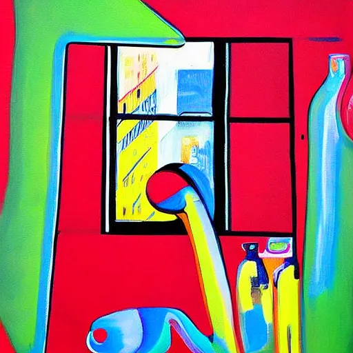 Image similar to a painting of a smartphone window by florin ciulache, neo - pop art