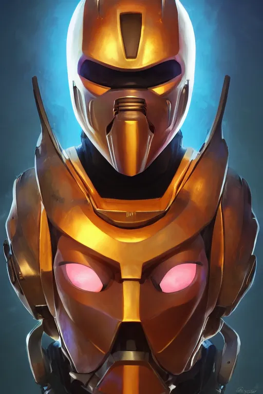 Image similar to epic mask helmet robot ninja portrait stylized as fornite style game design fanart by concept artist gervasio canda, behance hd by jesper ejsing, by rhads, makoto shinkai and lois van baarle, ilya kuvshinov, rossdraws global illumination radiating a glowing aura global illumination ray tracing hdr render in unreal engine 5