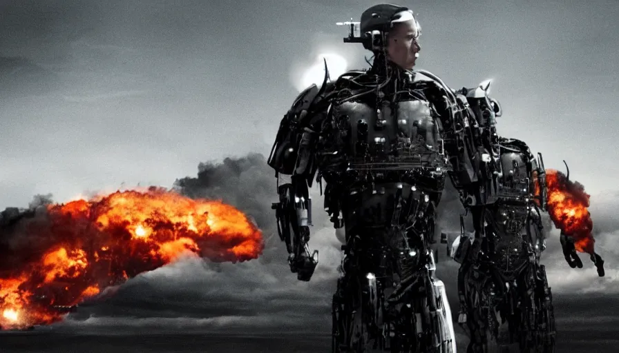 Prompt: big budget action movie about a nuclear icbm and a demonic cyborg