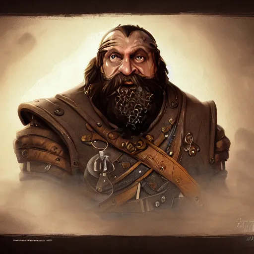 Image similar to a portrait painting of baradin the steampunk dwarf engineer from vermintide, highly detailed, fantasy, artstation, 8 k