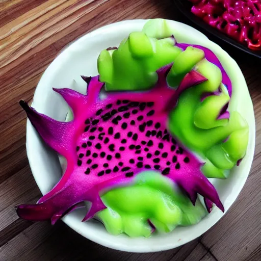 Prompt: chinese dragon, dragon fruit