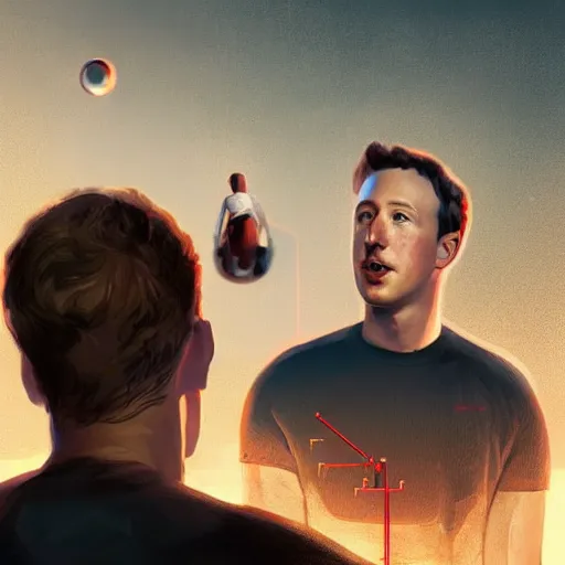 Prompt: portrait of elon musk, mark zuckerberg and jeff bezos together looking at earth, very detailled, art contest winner on behance, trendy on deviant art, by by artgem, greg rutkowski