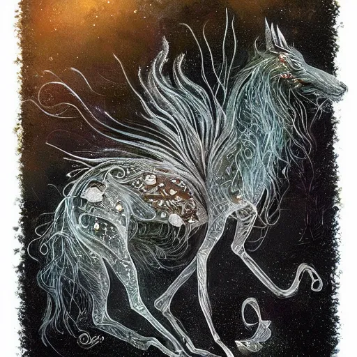 Prompt: a beautiful new creature from folklore, clear detailed view, well composed creature. ethereal fantasy art by bjarke pedersen