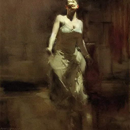 Image similar to portrait of the dancer in the spotlight, by jeremy mann, anders zorn.