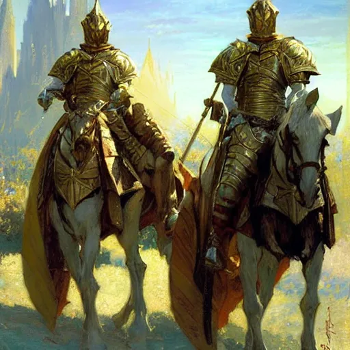 Prompt: attractive gay knights in camelot. highly detailed painting by gaston bussiere, craig mullins, j. c. leyendecker