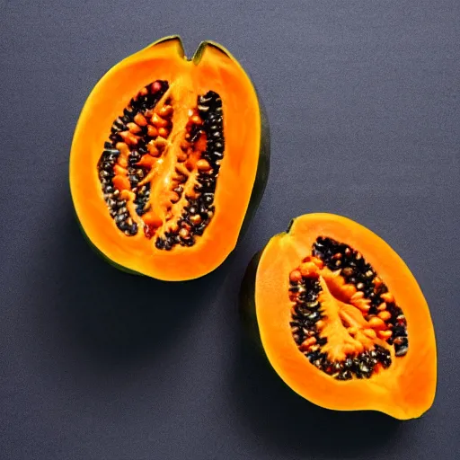 Image similar to a papaya fruit with muscles, dressed as a sailor