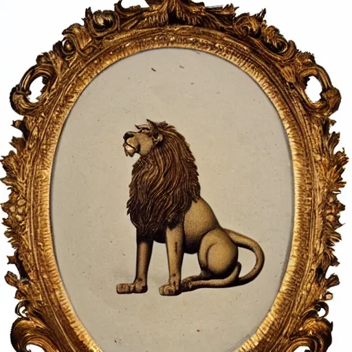 Prompt: lion, 1 9 th century