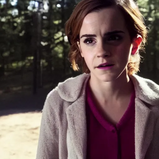 Image similar to A still of Emma Watson in Stranger Things TV show