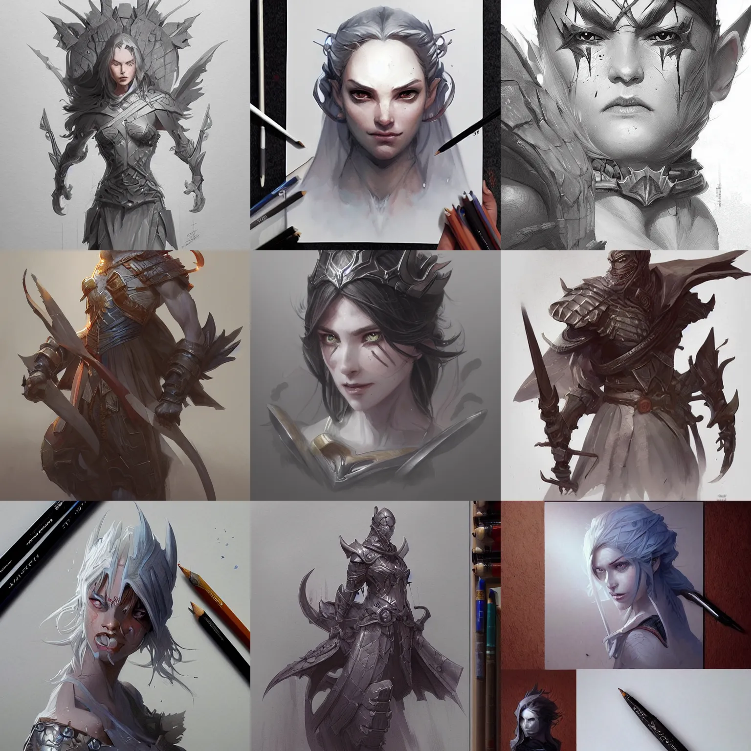 Image similar to paper sketch, D&D, fantasy, highly detailed, digital painting, trending on artstation, concept art, sharp focus, illustration, art by artgerm and greg rutkowski and magali villeneuve