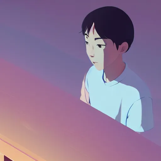 Image similar to within my reflection i see tears, for what i see is the truth, are my greatest fears, cory loftis, james gilleard, atey ghailan, makoto shinkai, goro fujita, studio ghibli, rim light, exquisite lighting, clear focus, very coherent, plain background