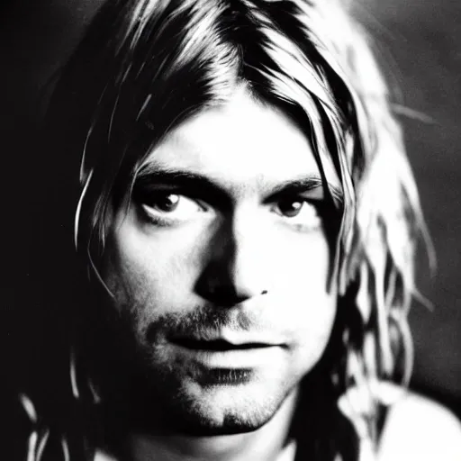 Prompt: skinny faced Kurt Cobain singer songwriter MTV, a photo by Kurt Cobain, ultrafine detail, chiaroscuro, private press, associated press photo, angelic photograph, masterpiece