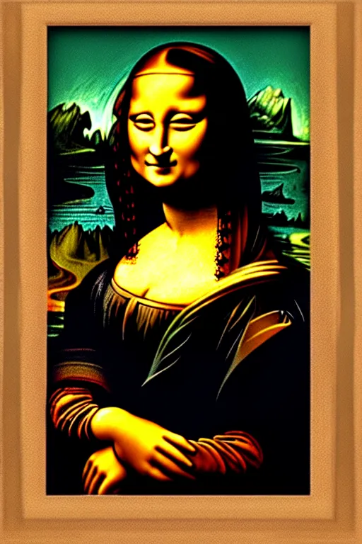 Image similar to beautiful portrait of a woman, negative no not mona lisa pose, drawn by frank frazetta