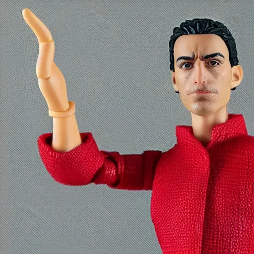 Image similar to detailed action figure toy of paul trillo