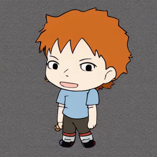 Prompt: chibi scruffy ginger boy, twitch streamer, studio ghibli,