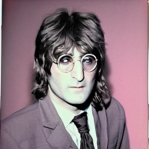 Image similar to john lennon in pink paradise, polaroid photo, perfect photo, photo pinterest