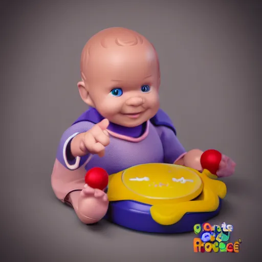 Image similar to product photo of the fisher price baby's first grimoire toy, octane render, unreal engine 5, light transport simulation