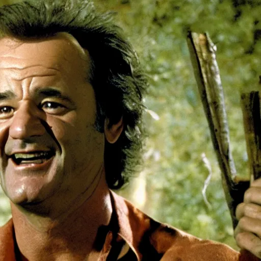 Image similar to bill murray in evil dead