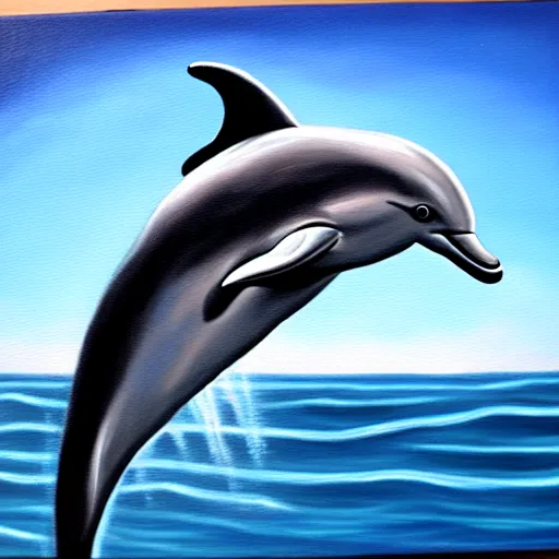 Prompt: detailed oil painting of a dolphin wearing clothes