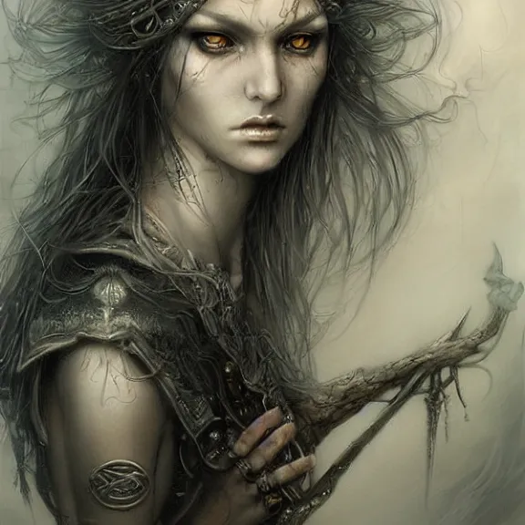 Image similar to a highly detailed portrait in the style of luis royo and in the style of peter mohrbacher..