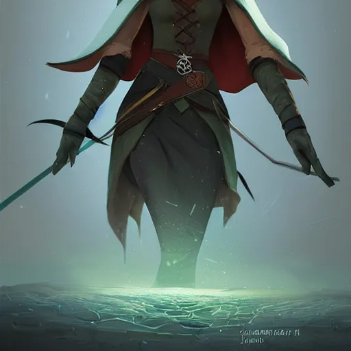 Image similar to Portrait of Anya Taylor-Joy as an elf ranger, pale green hooded cloak, lord of the rings, mattepainting concept Blizzard pixar maya engine on stylized background splash comics global illumination lighting artstation lois van baarle, ilya kuvshinov, rossdraws