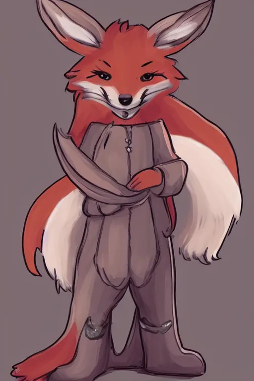 Image similar to a cute medieval anthropomorphic fox with a fluffy tail, comic art, trending on furaffinity, cartoon, kawaii, backlighting, furry art!!!, cool shading, concept art