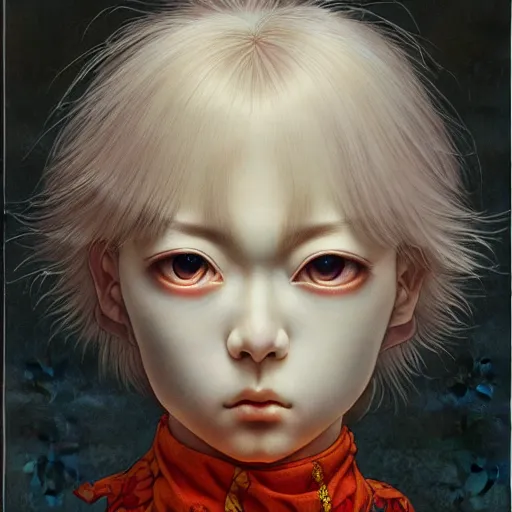 Image similar to prompt : 3 d render hyper real majestic soft light dramatic light portrait painted in miyazaki color style drawn by katsuhiro otomo and takato yamamoto, inspired by fables, china doll face, smooth face feature, intricate oil painting, high detail, sharp high detail, manga and anime 2 0 0 0