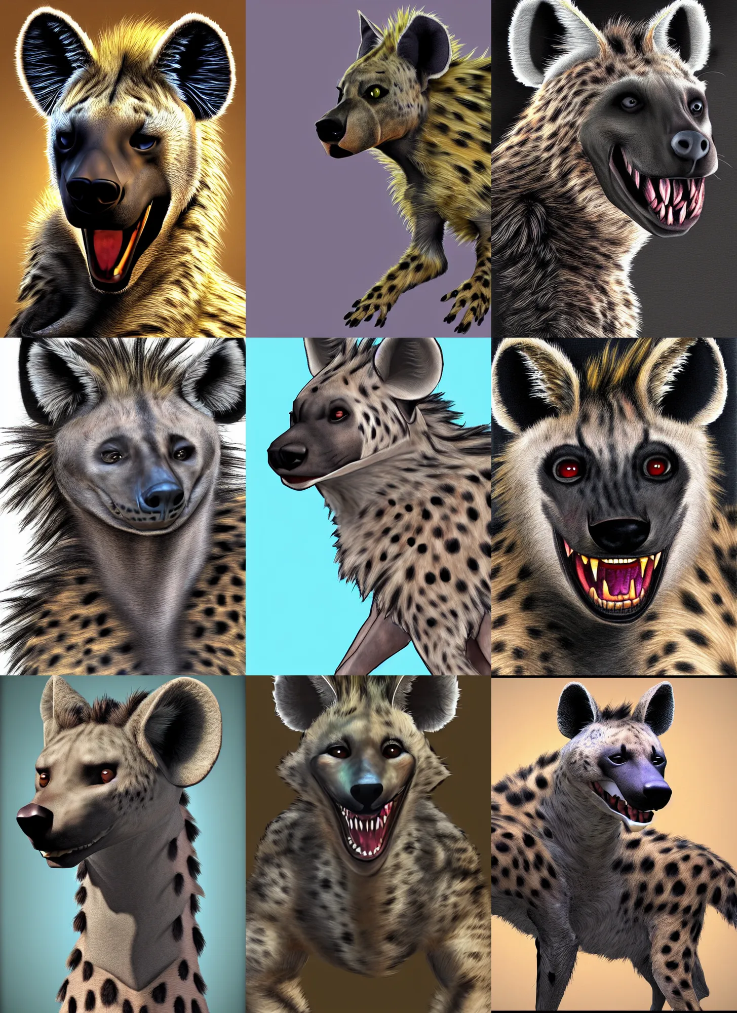 Image similar to a furry hyena fursona, insane - resolution, photorealistic, trending on weasyl