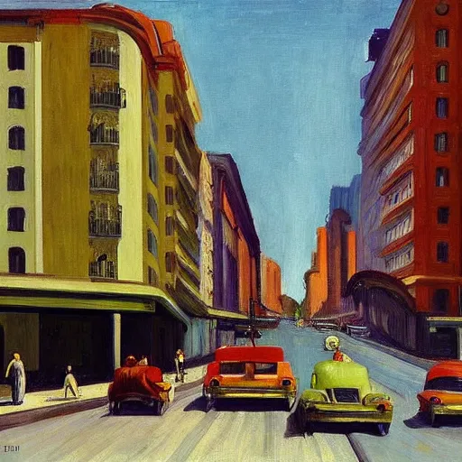 Image similar to São Paulo painted by Edward Hopper