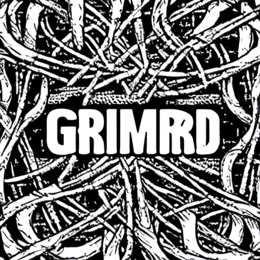 grindcore band logo, metal font, unreadable, complex, Stable