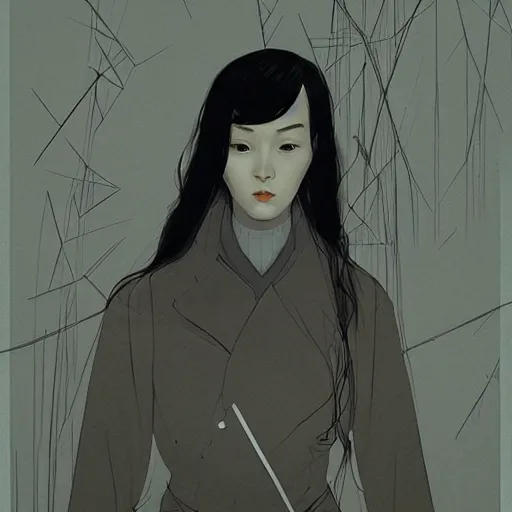Prompt: Lee Jin-Eun by Jakub Rebelka, rule of thirds, seductive look, beautiful