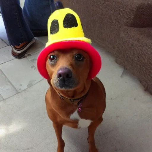 Prompt: dog wearing a hat