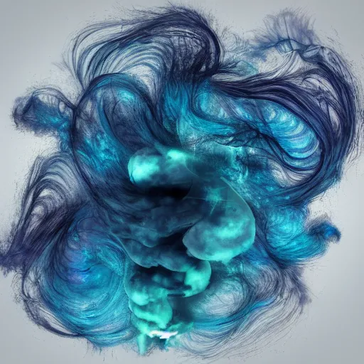 Prompt: A beautiful form made of pale blue smoke in the style of Aldo Katayanagi + Fractal Smoke + Centered + Iridescent smoky Elements + Moody Lighting + Cinematic Lighting + Deep Shadows + Hyper Realistic + Hyper Maximalist + Maximalist Composition + Intricate tendrils Details + Trending on Artstation + Hall of Fame on Cgsociety + 8K portrait + 8k Post-Processing Highly Detailed + Rendered by Octane Engine + 8K Artstation 8k Detail Post Processing + Octane Render