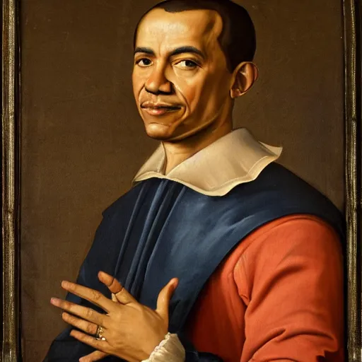 Prompt: renaissance portrait of barack obama, dutch golden age painting, 1 7 th century