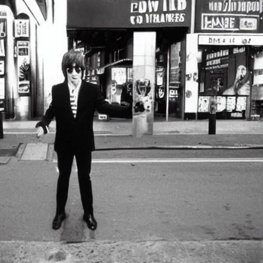 Image similar to elton john lennon in hollywood street, polaroid photo, perfect photo, photo pinterest