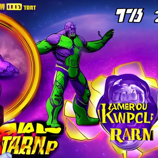 Image similar to Thanos is a character in Kart Tour game, screenshot gameplay,