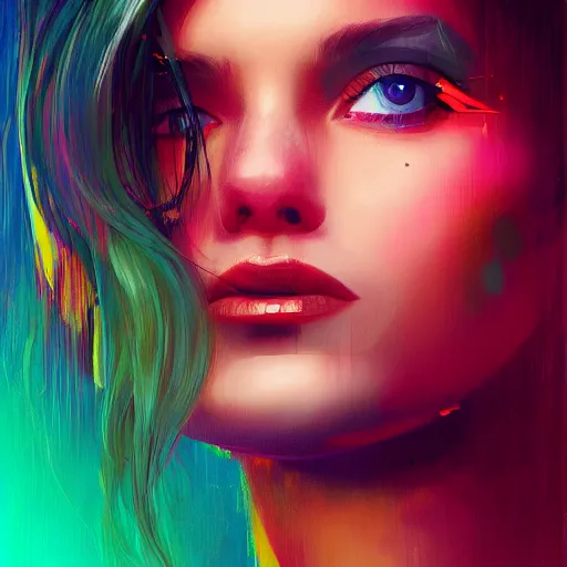 Prompt: electric woman, cute - fine - face, pretty face, oil slick hair, realistic shaded perfect face, extremely fine details, realistic shaded lighting, dynamic background, artgerm, 8 k ultra realistic, highly detailed, character design by sylvain sarrailh, alena aenami, jeremy lipkin, michael garmash, ando tadao, kan liu