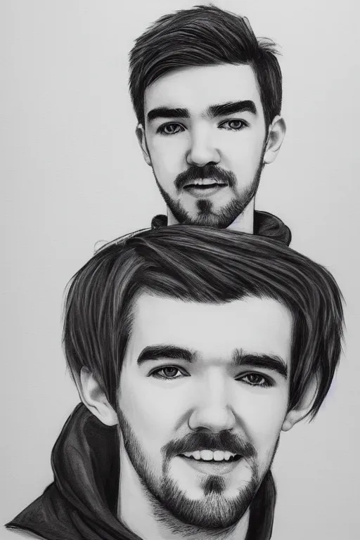 Prompt: Sean McLoughlin, Jacksepticeye, Irish Youtuber, solo portrait, gigachad meme, grayscale 🎨🖌️