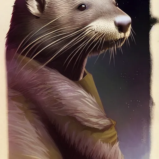 Image similar to an otter wearing a astronaut outfit,character design by charlie bowater, ross tran, artgerm, and makoto shinkai, detailed, inked, western comic book art, 2021 award winning painting,digital art,ultra realistic,ultra detailed,art by greg rutkowski,photorealistic,hyperdetailed,relaxed