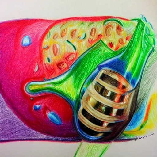 Prompt: a drawing coming to life, consuming as a colourful liquid its original artist. blender, realistic, award winning