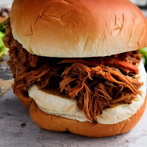 Image similar to monster that looks like a pulled pork sandwich